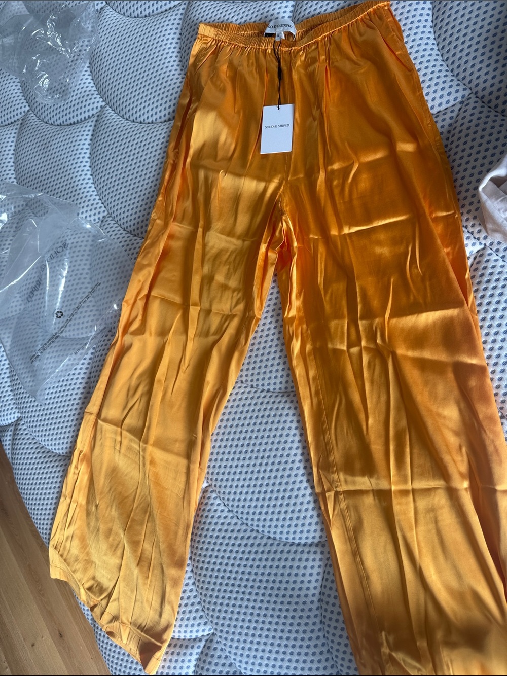 SOLID & STRIPED Straight Leg Pants in Warm Orange